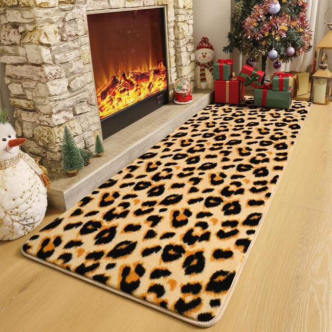 Amearea Soft Leopard Runner Rugs