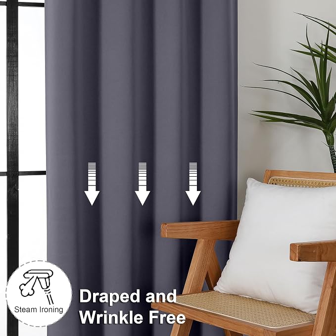 Simplebrand Ava Grey Blackout Curtains