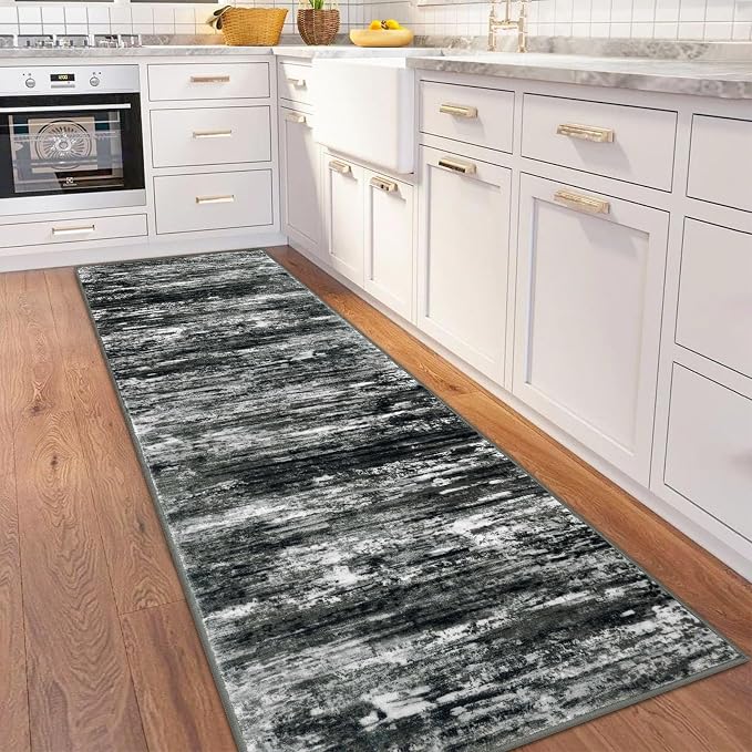 KOZYFLY 3x8 Ft Rug Modern Ombre Runner Rug