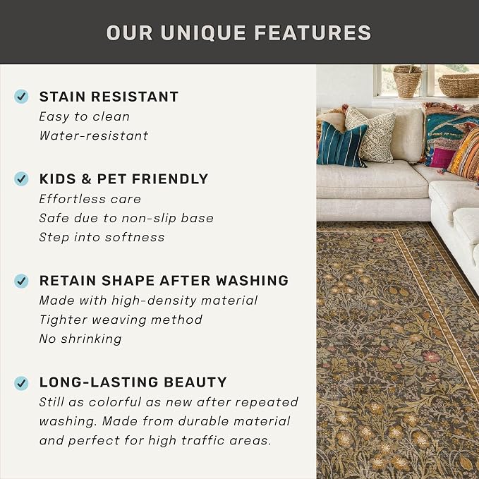 Large 8x12 Boho Living Room Rug