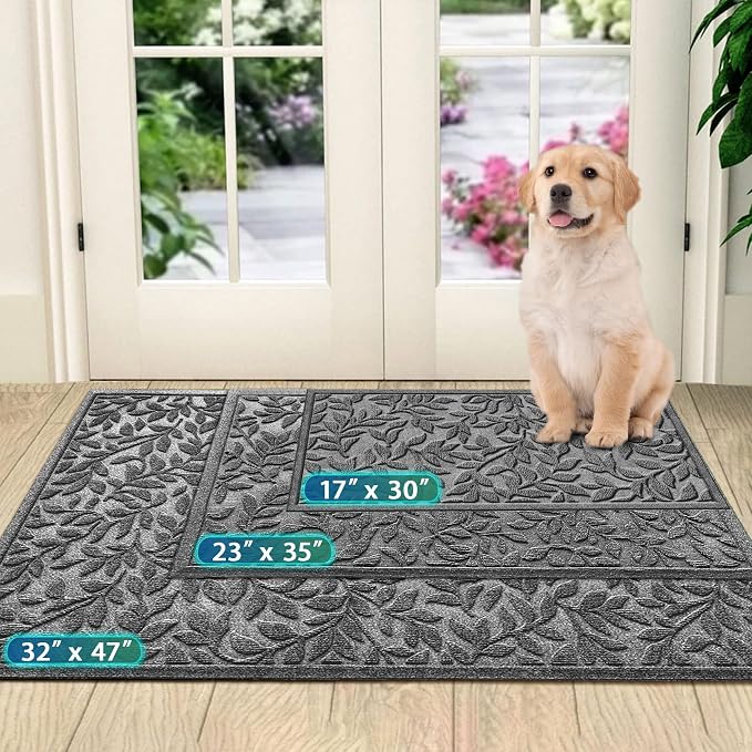 Bulijojo Sturdy Front Entrance Doormats, Durable Heavy Duty Welcome Mat