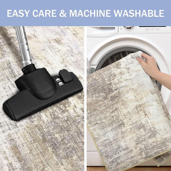 IOHOUZE Abstract Runner Rug 3x8 Ft Washable Runners