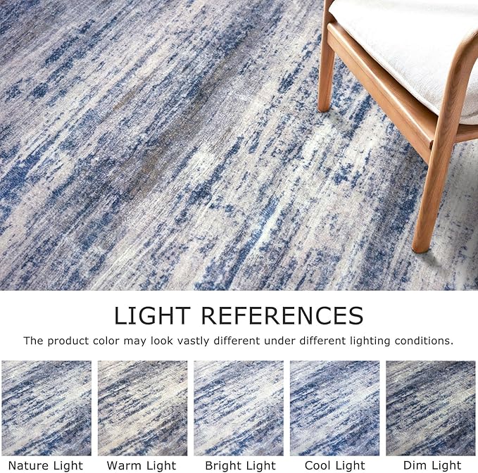 KOZYFLY Modern Abstract Washable Long Rug Runner 2.6x18 Hallway Rug Runner