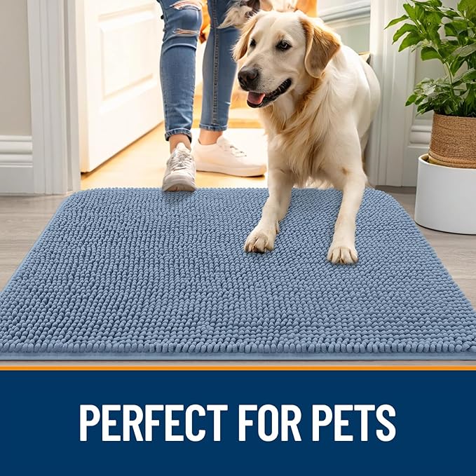 OLANLY Dog Door Mat for Muddy Paws 30x20, Absorbs Moisture and Dirt, Absorbent