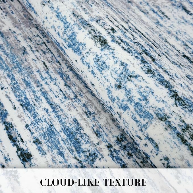 Lansny Modern Abstract Runner Rug 3x10