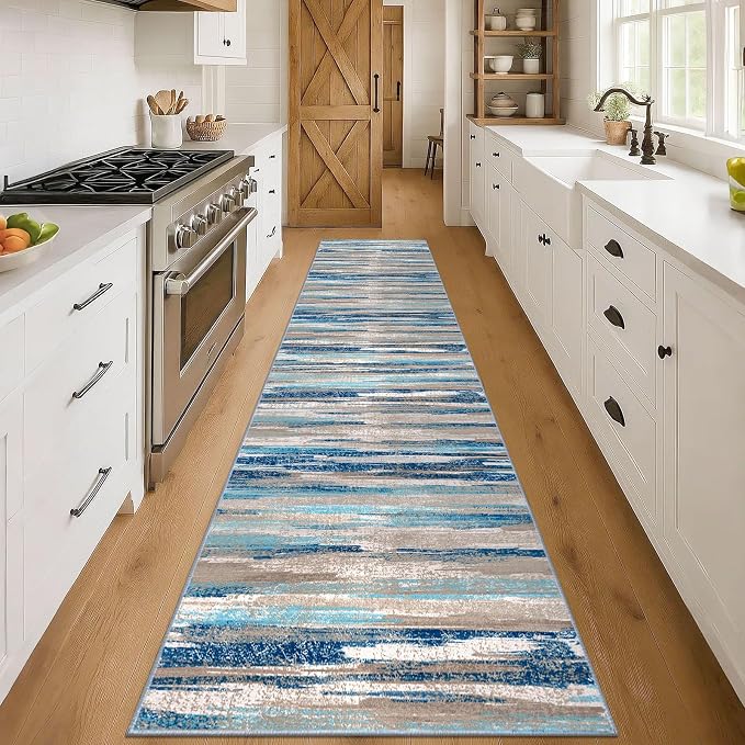 Lansny Modern Abstract Runner Rug 3x14