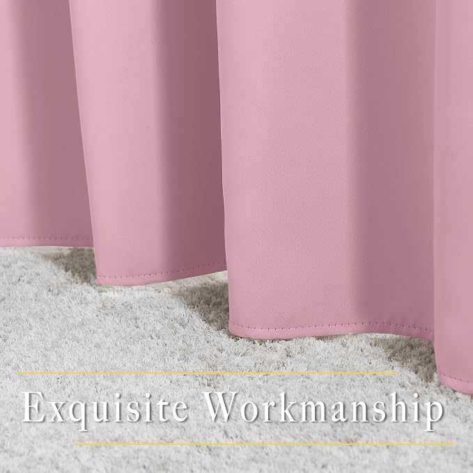 NICETOWN Long Crystal Pink Curtains