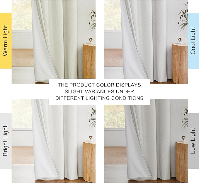 NICETOWN 100% Absolutely Blackout Linen Curtains