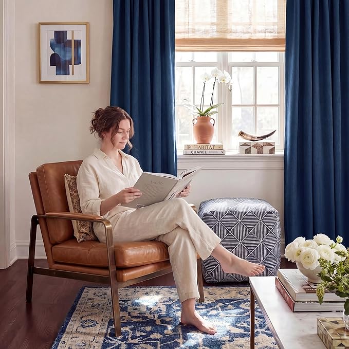 NICETOWN 100% Absolutely Blackout Linen Curtains