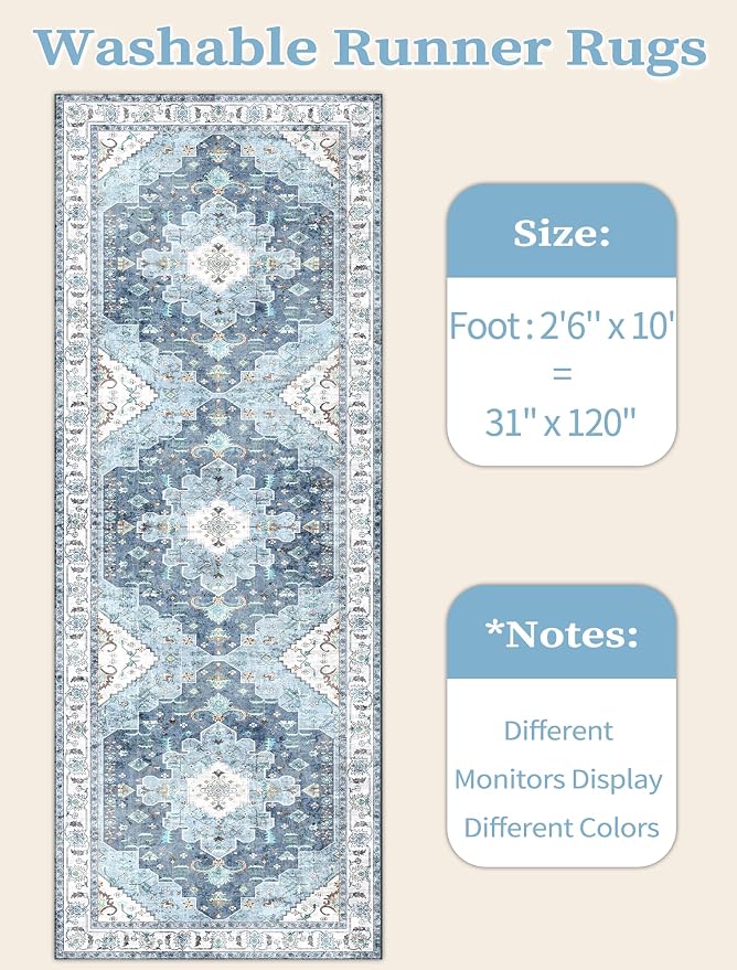 SERISSA Boho Washable Runner Rug