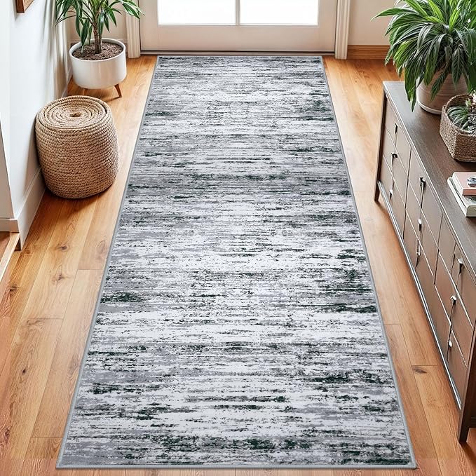 Lansny Modern Abstract Runner Rug 2.6x8