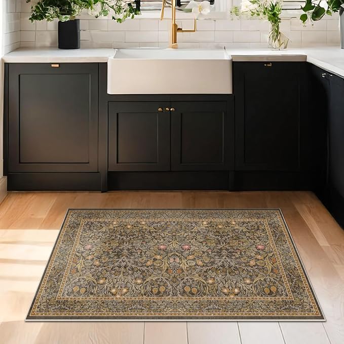 Brown Washable Entry Rug