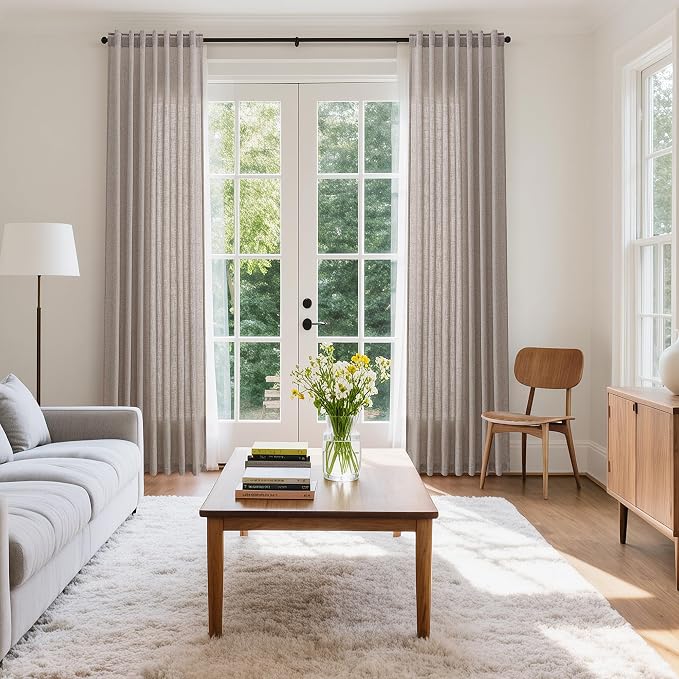 Nanspring Brownish Grey Linen Curtains