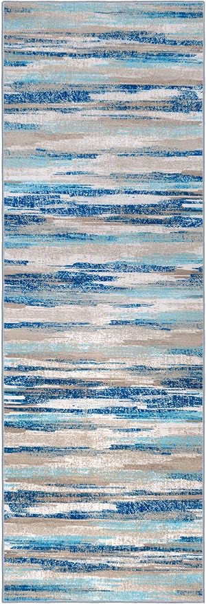 Lansny Modern Abstract Runner Rug 2.6x12