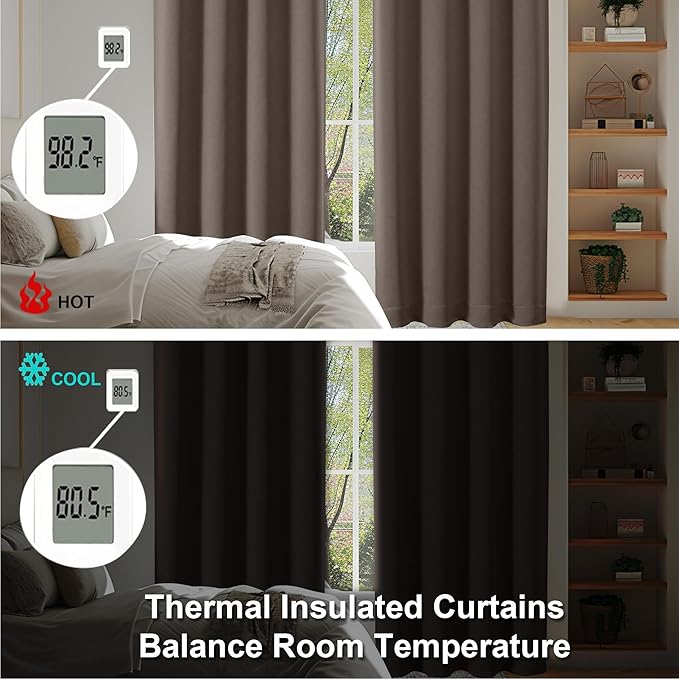 Simplebrand Ava Brown Blackout Curtains