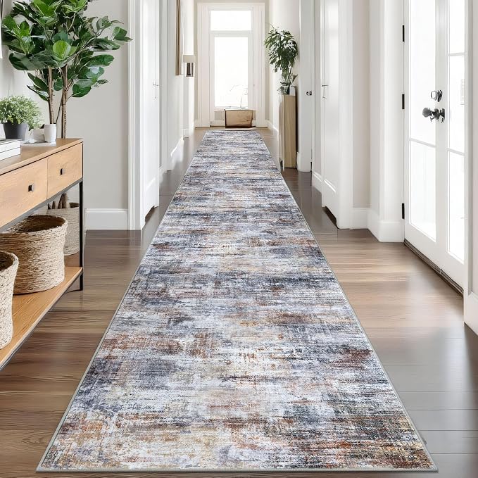 IOHOUZE Abstract Runner Rug 3x20 Ft Extra Long Washable Runners