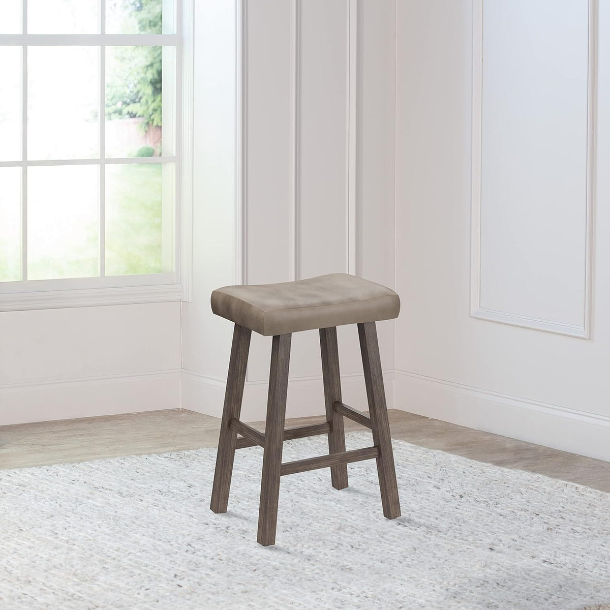 Hillsdale Furniture Saddle Counter Stool, Rustic Gray