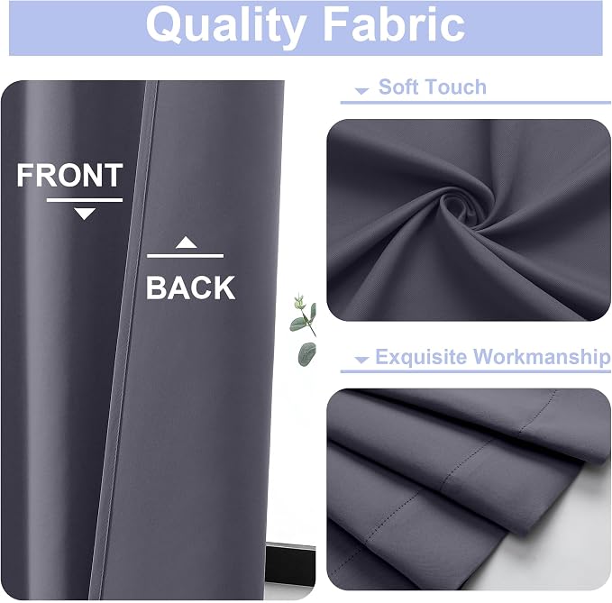 Simplebrand Ava Grey Blackout Curtains