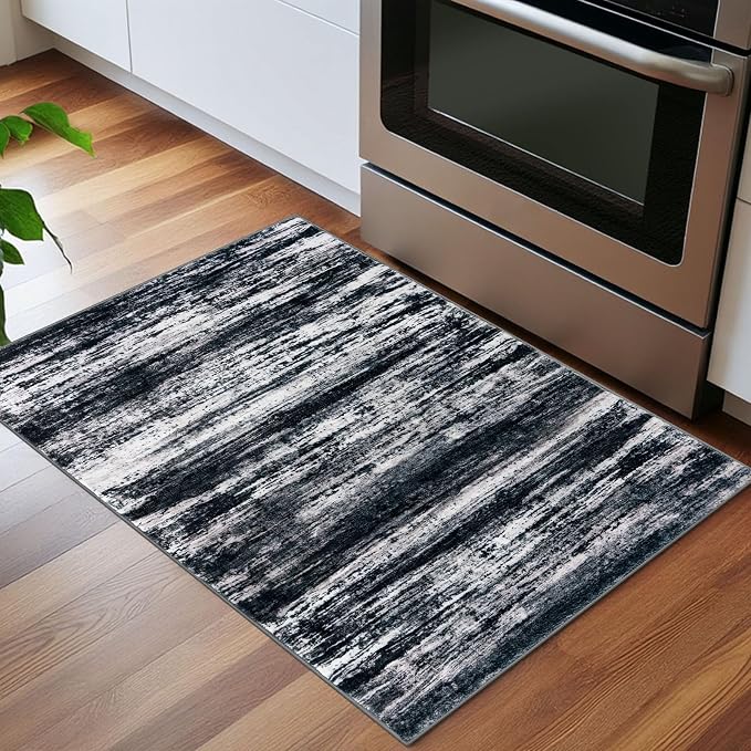 KOZYFLY Modern Abstract Small Area Rugs, 2x3 Washable Kitchen Rug Non-Slip Soft