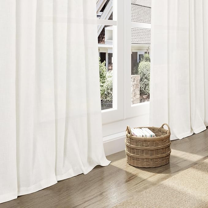 Neutral Linen Curtains 45 Inch Length
