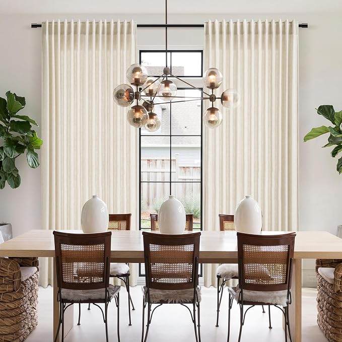 Extra Long Warm Beige Linen Curtains 120 Inch