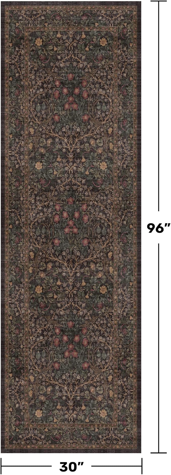 Dark Brown 2'6" x 8' Runner Rug