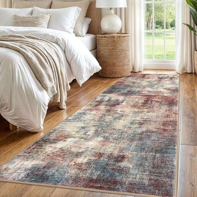 IOHOUZE Abstract Runner Rug 3x8 Ft Washable Runners