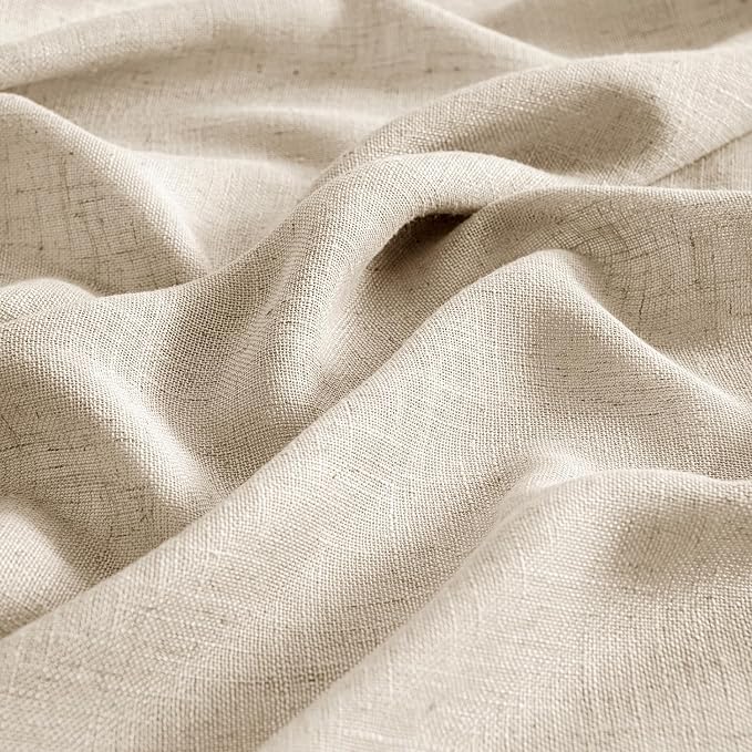 MIULEE Light Taupe Linen Curtains 96 Inches Long 2 Panels