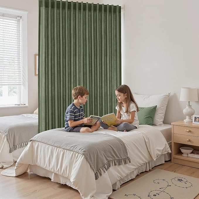Extra Wide 100x96 Inch Linen Curtains