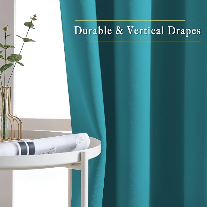 NICETOWN Blackout Peacock Teal Curtains