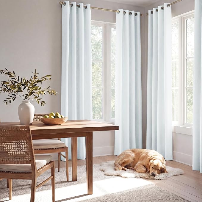 NICETOWN Farmhouse 100% Blackout Linen Curtains