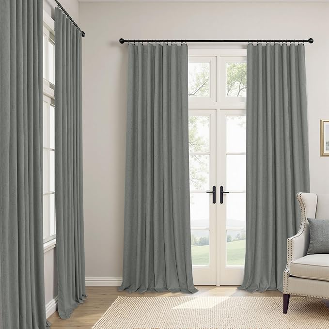 Dark Grey Thermal Curtains 54 Inch Length