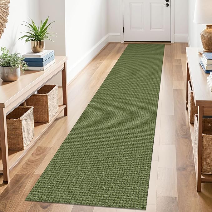 KOZYFLY Runners for Hallways 2x10 ft Washable Kitchen Runner Non Slip Rubber