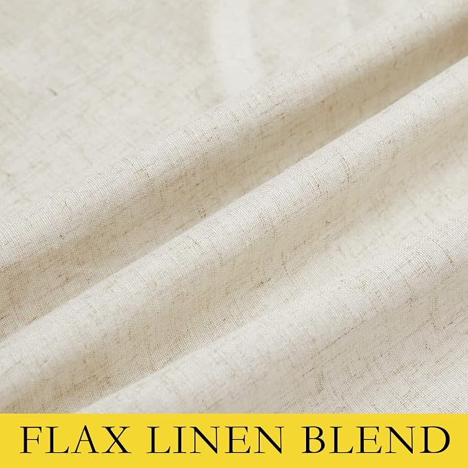 NICETOWN Natural Linen Curtains 45" Long