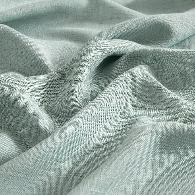 MIULEE Sea Green Linen Curtains 96 Inch Long