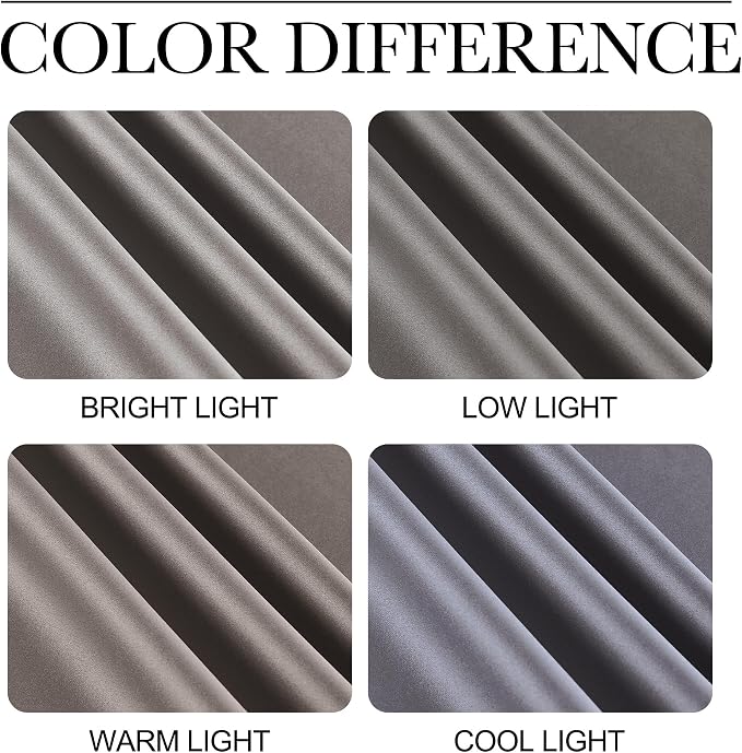 NICETOWN Chrome Gray Blackout Curtains 84 inches Long