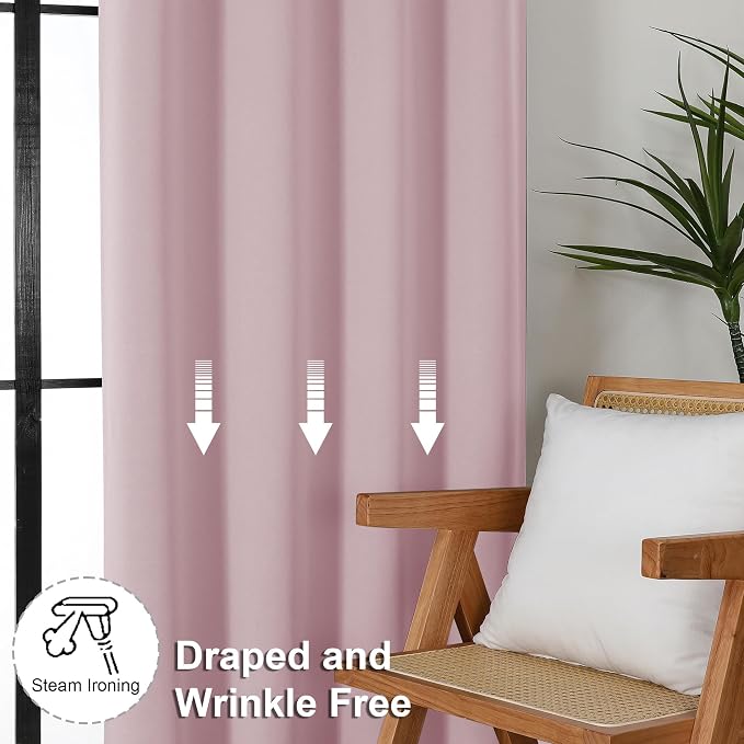 Simplebrand Ava Blush Short Blackout Curtains
