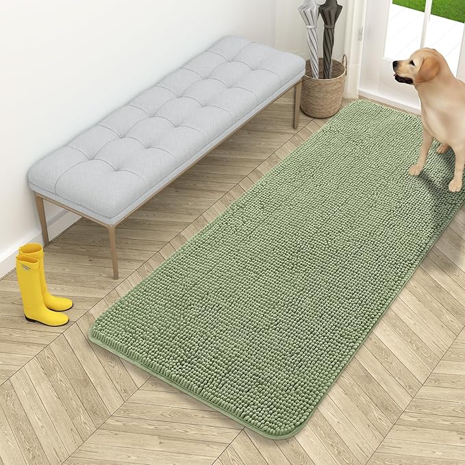 OLANLY Dog Door Mat for Muddy Paws 54x24, Absorbs Moisture and Dirt, Absorbent