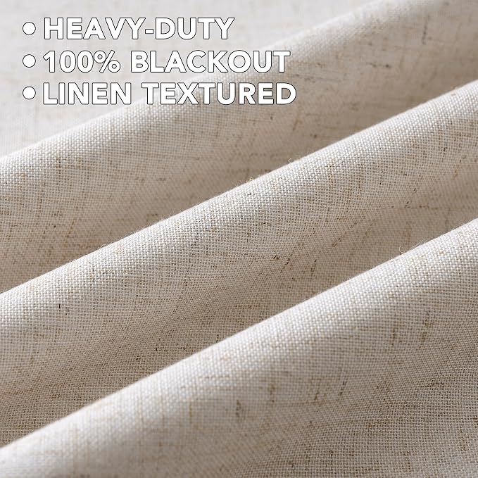 H.VERSAILTEX Linen Curtains 100% Blackout Curtains
