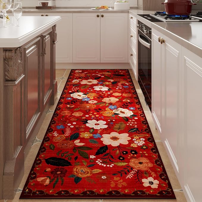 Rugcomf Runner Rug for Hallways Kitchen Rug Non Slip 2'6''x8' Washable Runner