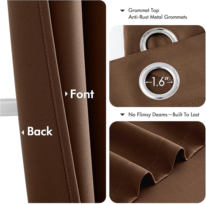 MIULEE Bedroom Blackout Curtains Thermal Insulated Room Darkening Drapes