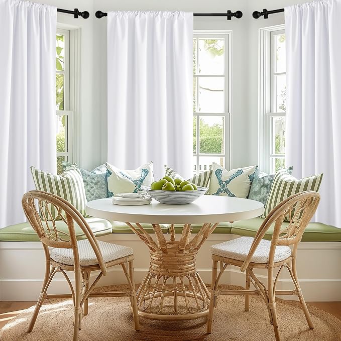 NICETOWN Bedroom 100% Blackout Curtains, 2 Panels, 42 by 36, Snow White
