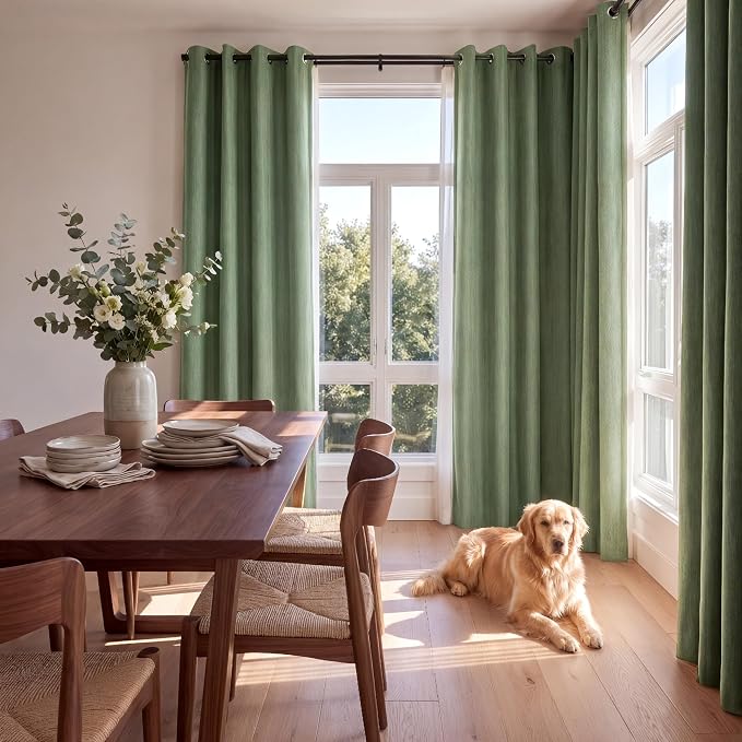 NICETOWN 100% Absolutely Blackout Linen Curtains