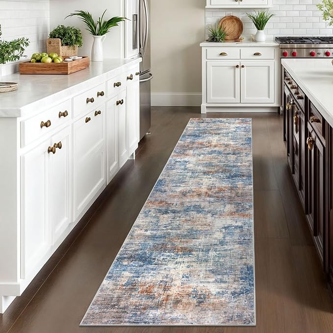 IOHOUZE Abstract Runner Rug 2x10 Ft Washable Runners