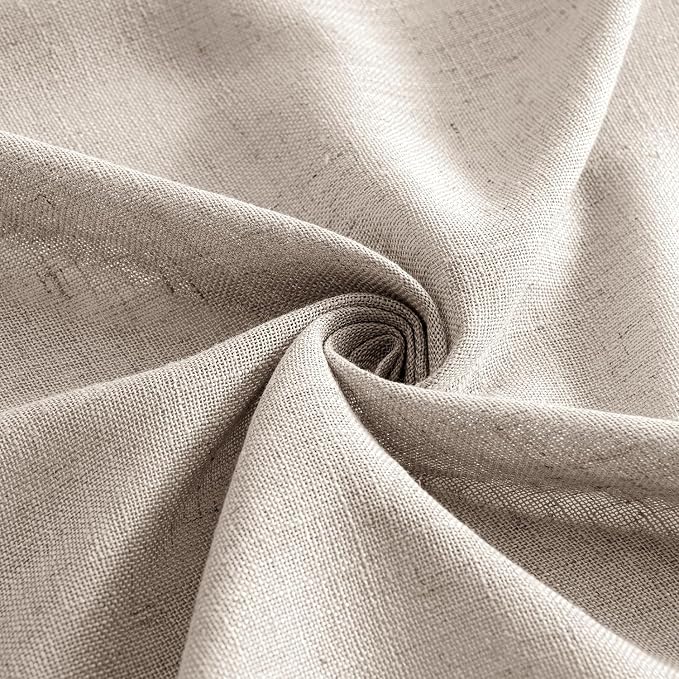 MIULEE Natural Linen Curtains 84 Inch Length 2 Panels