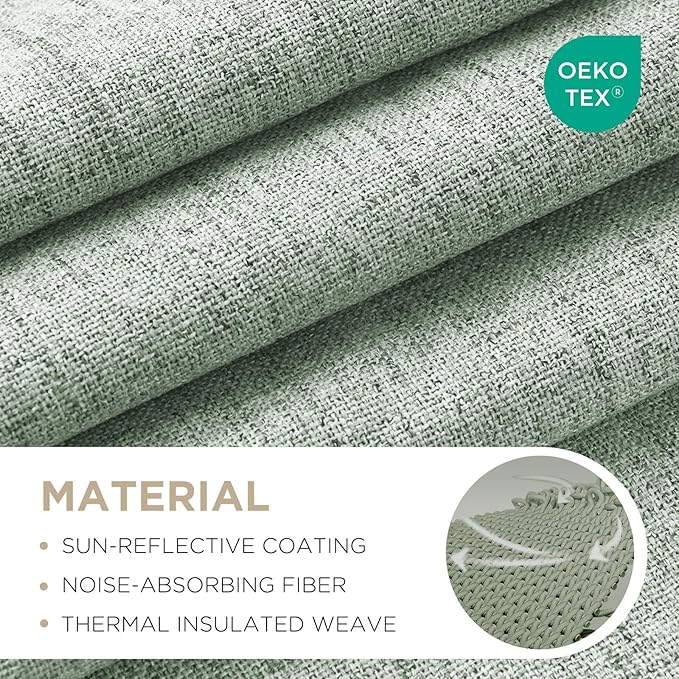 Joydeco Linen Blackout Curtains