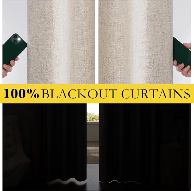 NICETOWN Farmhouse Style Keep Warm Large Window Draperies 108 inches Length