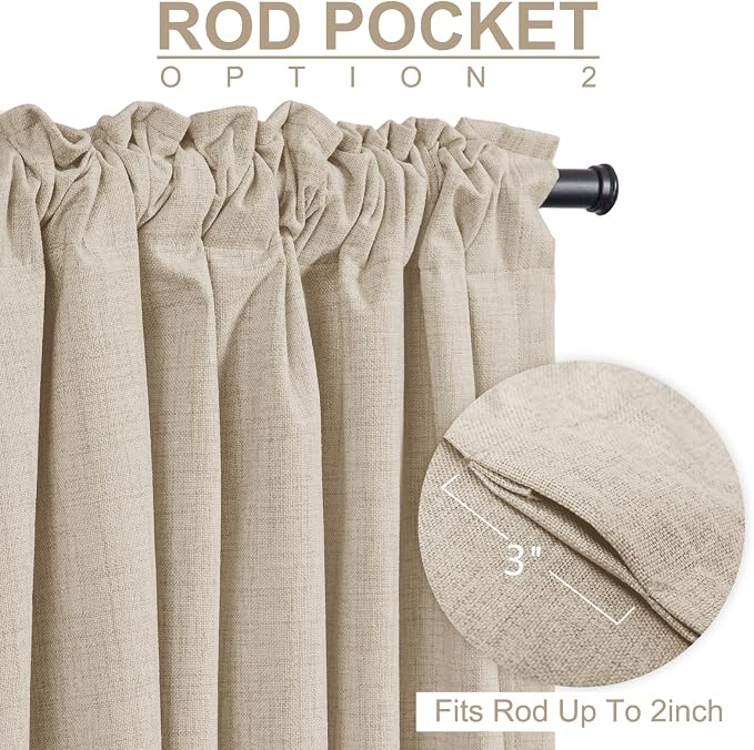 100% Blackout Shield Linen Blackout Curtains