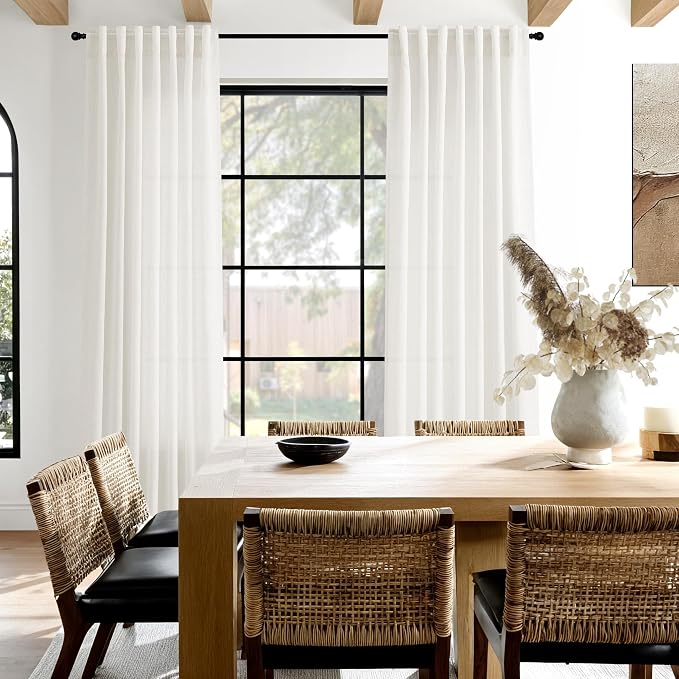 Neutral Linen Curtains 45 Inch Length