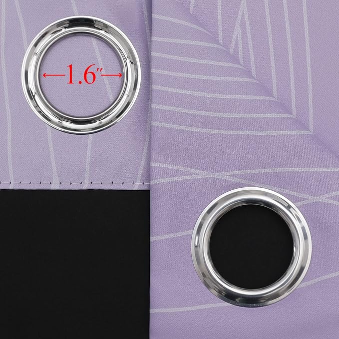 Estelar Textiler Lilac and Greyish White Blackout Curtains & Drapes